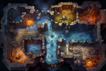 DnD Map Cavern Nexus Elemental View