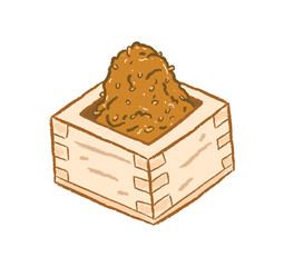 White miso in a wooden square box