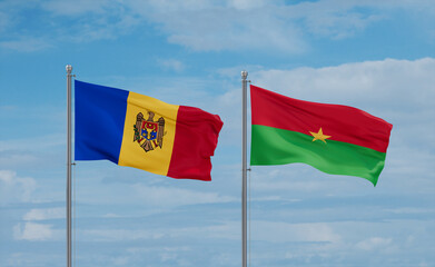 Burkina Faso and Moldova flags, country relationship concept