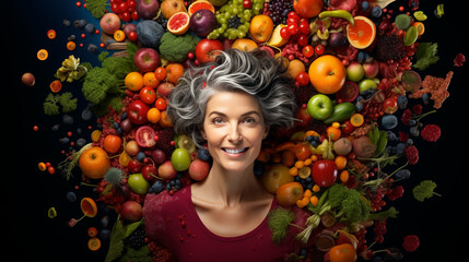 Fototapeta na wymiar fantasy unusual portrait of a woman fruit