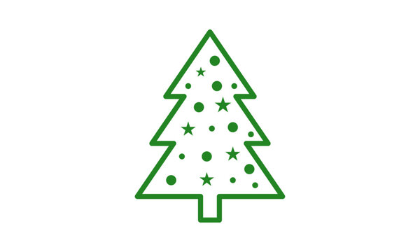 christmas tree minimalist logo design	
