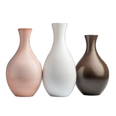 Ceramic vases isolated on transparent background