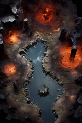 DnD Map Fiery Grott's Captivating Flame Pool