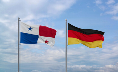 Germany and Panama flags, country relationship concept