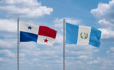 Guatemala and Panama flags, country relationship concept