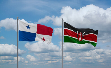 Kenya and Panama flags, country relationship concept