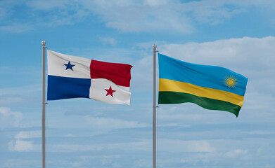 Rwanda and Panama flags, country relationship concept