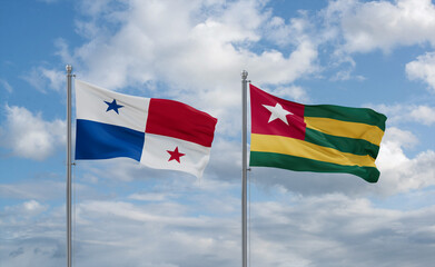 Togo and Panama flags, country relationship concept