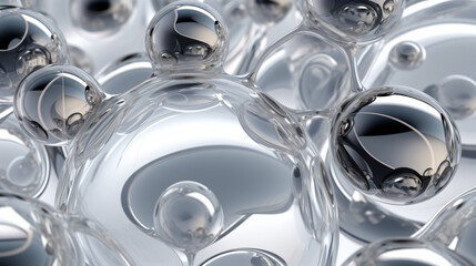Abstract bubbles chrome artistic background