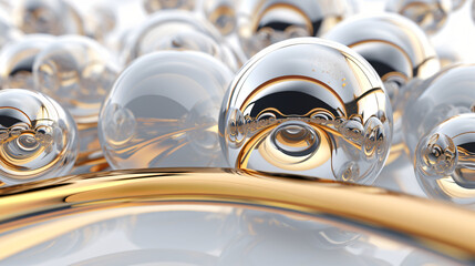 Abstract bubbles chrome artistic background