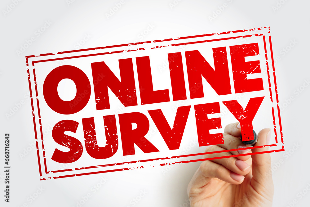 Poster online survey - structured questionnaire that your target audience completes over the internet, text