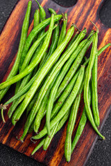green bean raw bean pod healthy eating cooking meal food snack on the table copy space food background rustic top view