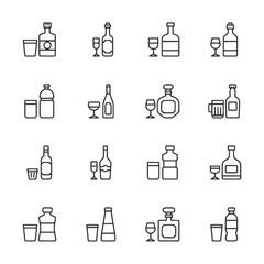 Vector illustration of drink icons set