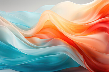 Bright multicolored abstract background in the form of red, blue and yellow waves