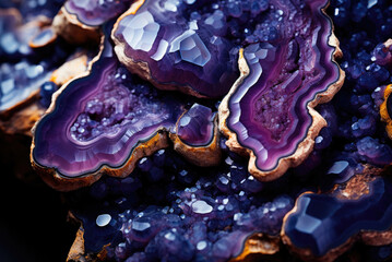 Purple background of a beautiful amethyst gemstone - obrazy, fototapety, plakaty