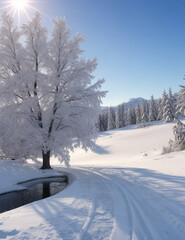 Obraz premium winter landscape with snow