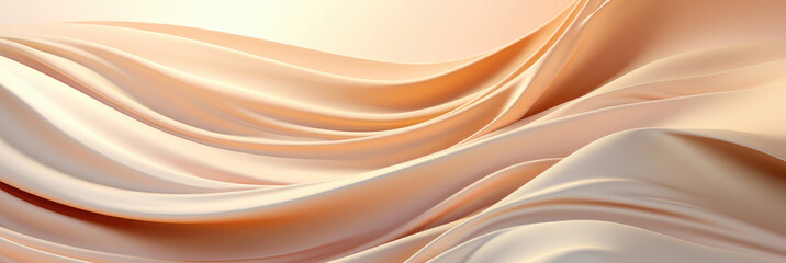 Abstract background banner, beige and orange chiffon background, warm background made of luxurious...