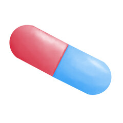 red blue capsule medicine