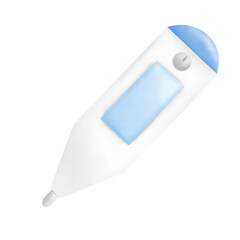 white and blue thermometer