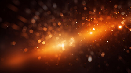 Fototapeta premium Gold and red glitter glow particle bokeh background. Festive celebration wallpaper concept