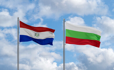 Bulgaria and Paraguay flags, country relationship concept