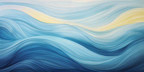 Abstract water ocean wave, blue, aqua, sunny texture. Blue and white water wave banner background for ocean wave abstract painting. Art wavy backdrop water waves illustration for copy space