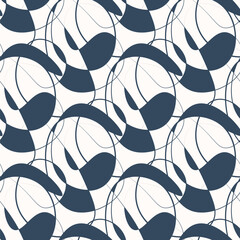Monochrome Seamless pattern with a simple abstract drawing. Vector illustration.