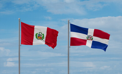 Belgium and Peru flags, country relationship concept