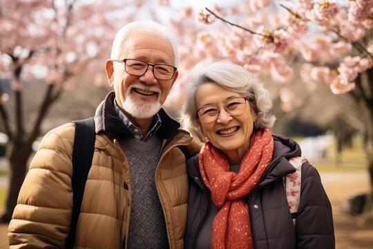 Happy beautiful senior couple in love. AI Generated.
