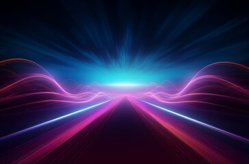 Fototapeta na wymiar futuristic light rush, vibrant streaks creating an ethereal tunnel of glowing beams and abstract beauty.