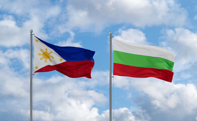Bulgaria and Philippines flags, country relationship concept