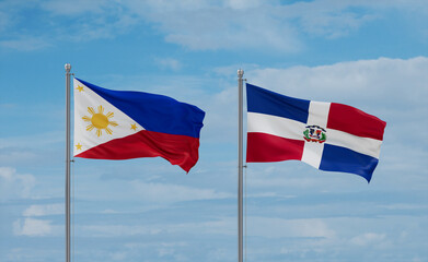 Belgium and Philippines flags, country relationship concept