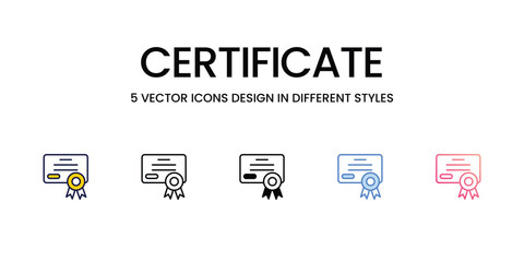 Certificate icon. Suitable for Web Page, Mobile App, UI, UX and GUI design.