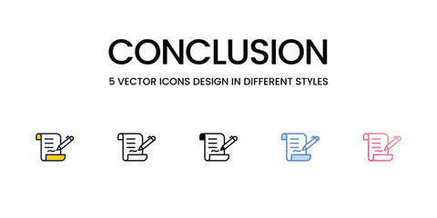 Conclusion icon. Suitable for Web Page, Mobile App, UI, UX and GUI design.