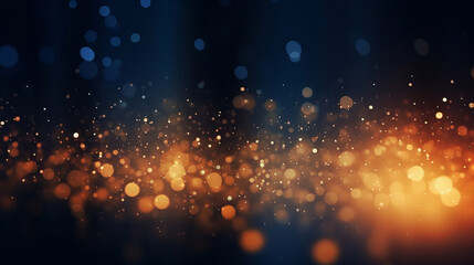 Obraz premium Gold glitter glow particle bokeh background. Festive celebration wallpaper concept