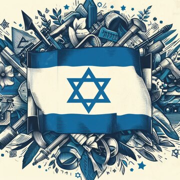 The war between Israel and Palestine Israel flag davids star symbol   war bombing israeli palestine