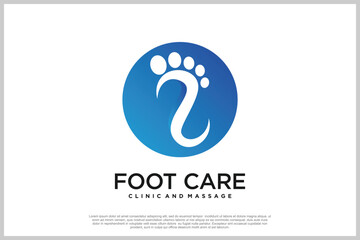 Fototapeta premium Reflexology logo design with podiatry and foot clinic unique concept Premium Vector