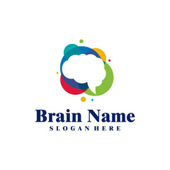 Colorful Brain logo design vector. Creative Brain logo concepts template