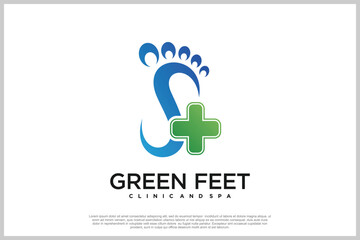 Reflexology logo design with podiatry and foot clinic unique concept Premium Vector