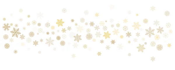 Fotobehang Christmas snowflakes background. Winter gold snow falling minimal decoration, greeting card. Noel subtle backdrop. Vector illustration © Good Goods