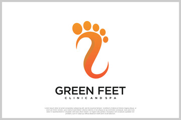 Fototapeta premium Reflexology logo design with podiatry and foot clinic unique concept Premium Vector