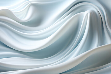 White blue background of silk fabric folds