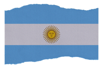 Argentina flag on torn paper