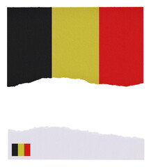 Belgium flag isolated on torn paper