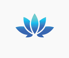 Lotus flower yoga logo design vector.