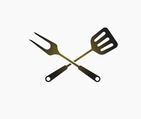 Cooking logo. Icon or symbol for design menu restaurant. Vector illustration