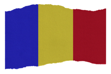 Chad flag on torn paper