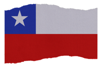 Chile flag on torn paper