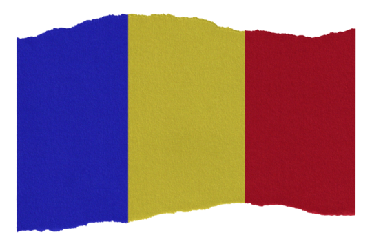Chad flag on torn paper