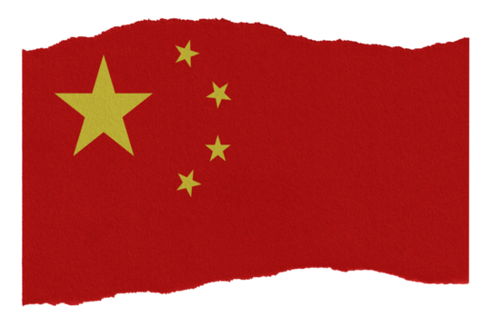 China flag on torn paper